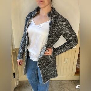 Cocogio Knit Long Sweater Jacket Made in Italy Women's Size Small Wool Blend